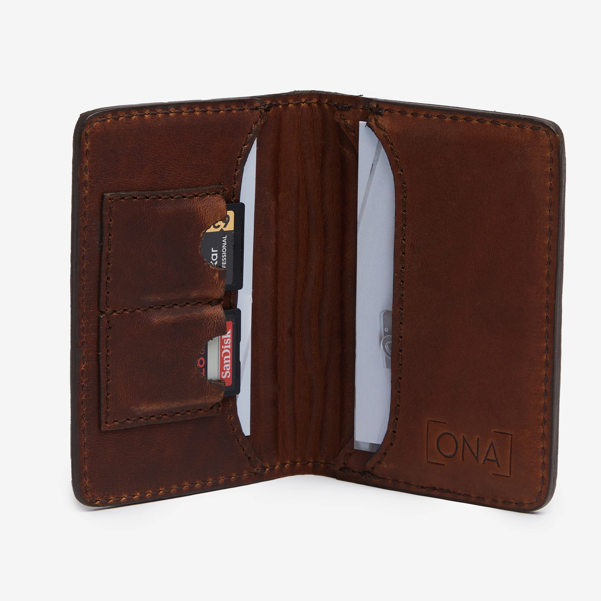 ONA Leather Wallet for Cash and Credit Cards - Antique Cognac - Image 5